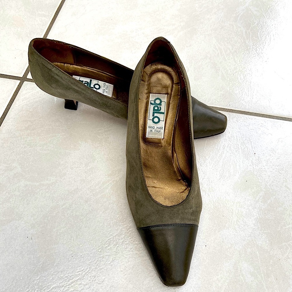 Vintage Galo Italian suede and leather pumps